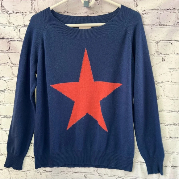 Seaton Women’s Cashmere Long Sleeve Star Sweater‎ Size XS FLAWS - Picture 1 of 8